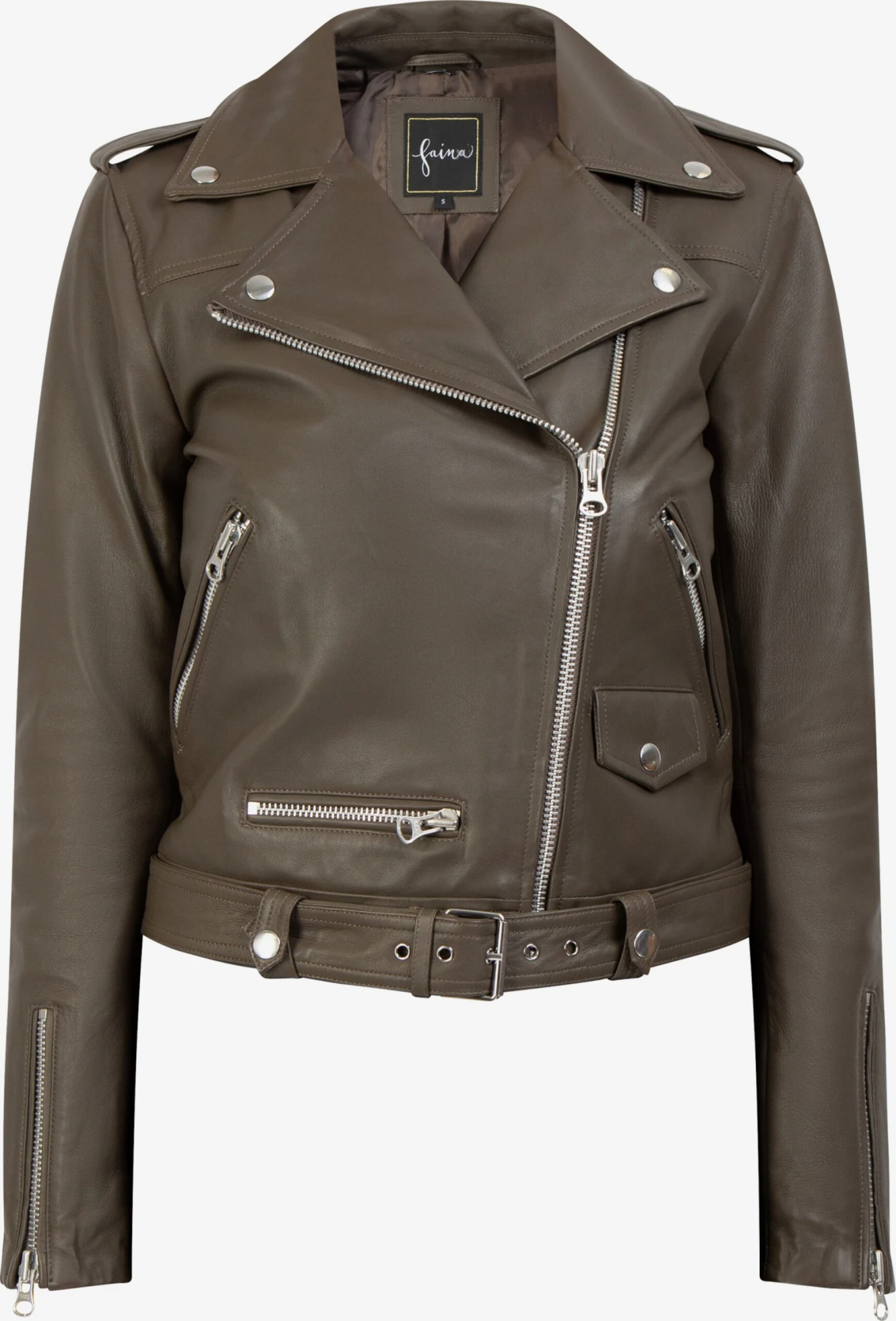 Faina Leren Jassen Tussenjas Dames Bruin 3 Faina Leren Jassen Tussenjas Dames Bruin