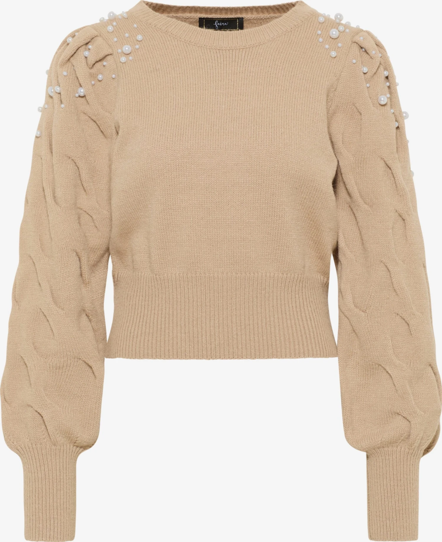 Faina Fijngebreide Truien Trui Dames Donkerbeige 2 Faina Fijngebreide Truien Trui Dames Donkerbeige