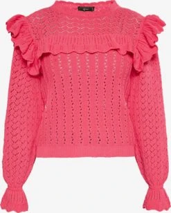 Faina Fijngebreide Truien Trui Dames Fuchsia