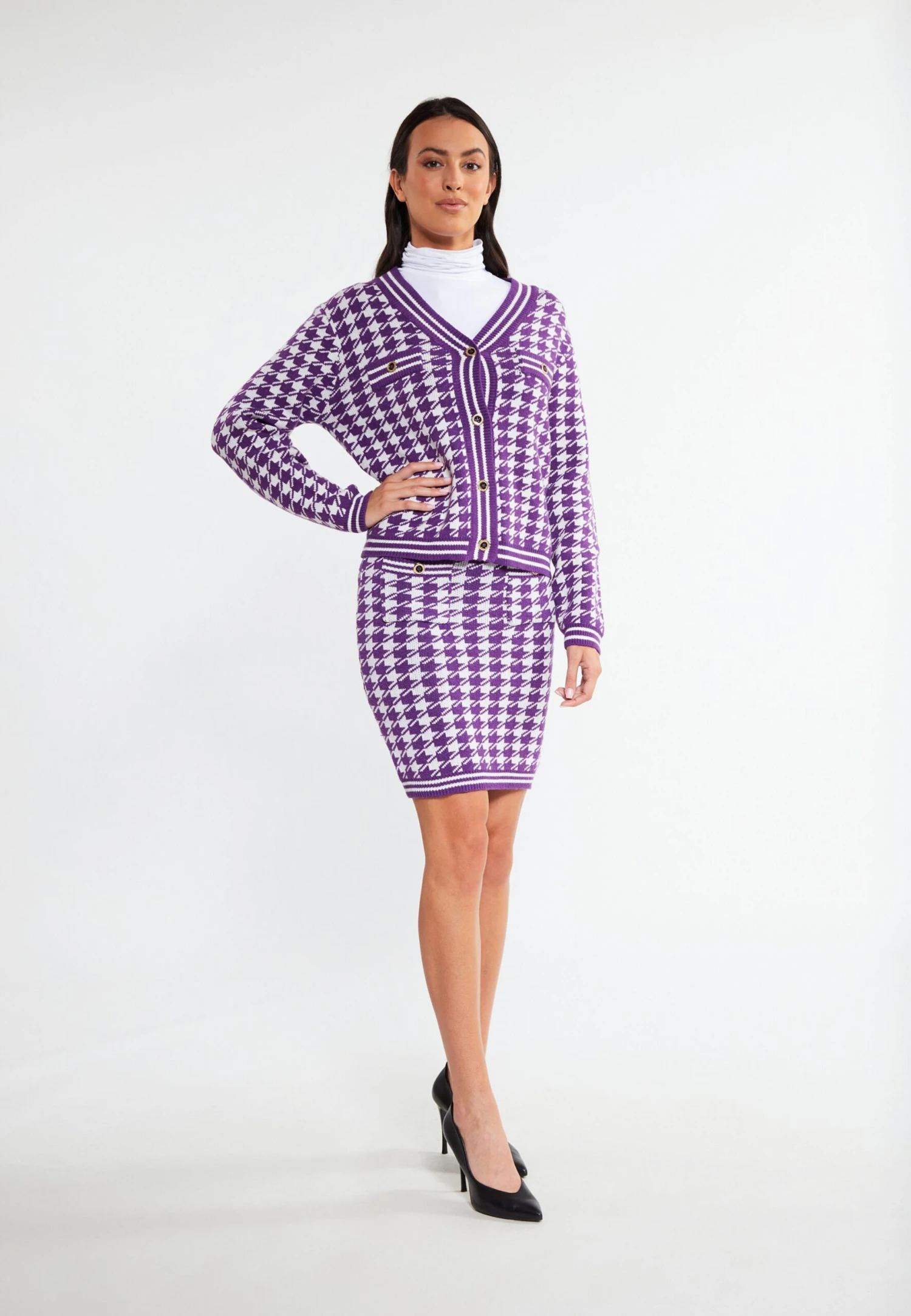 Faina Vesten Gebreid Vest Dames Donkerlila 6 Faina Vesten Gebreid Vest Dames Donkerlila - Image 4