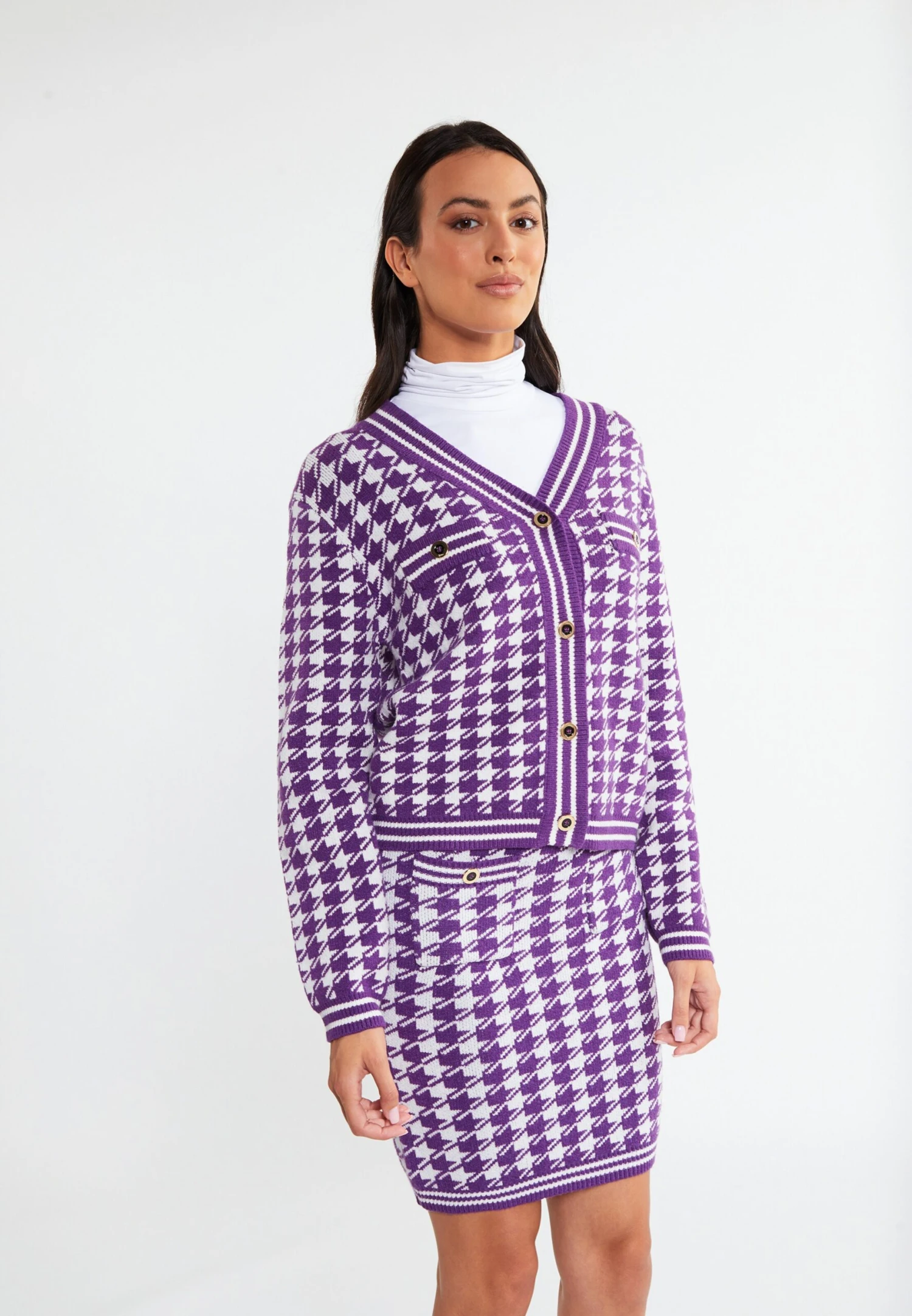 Faina Vesten Gebreid Vest Dames Donkerlila 4 Faina Vesten Gebreid Vest Dames Donkerlila - Image 2