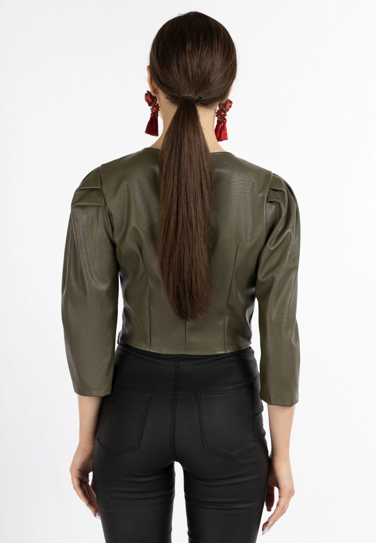 Faina Blouses Met Korte Mouw Blouse Dames Donkergroen 5 Faina Blouses Met Korte Mouw Blouse Dames Donkergroen - Image 3