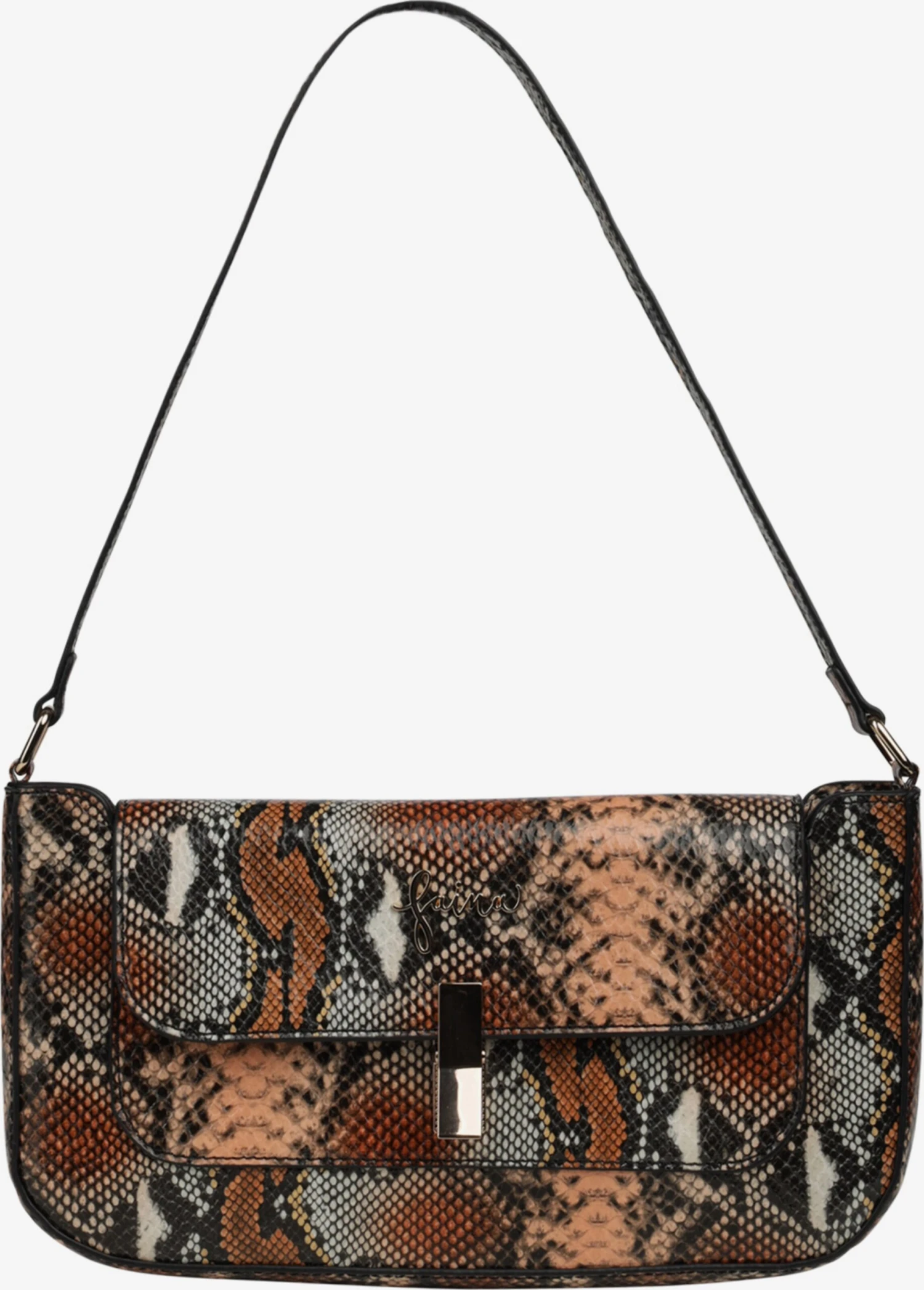 Faina Schoudertassen Schoudertas Dames Bruin / Grijs 3 Faina Schoudertassen Schoudertas Dames Bruin / Grijs