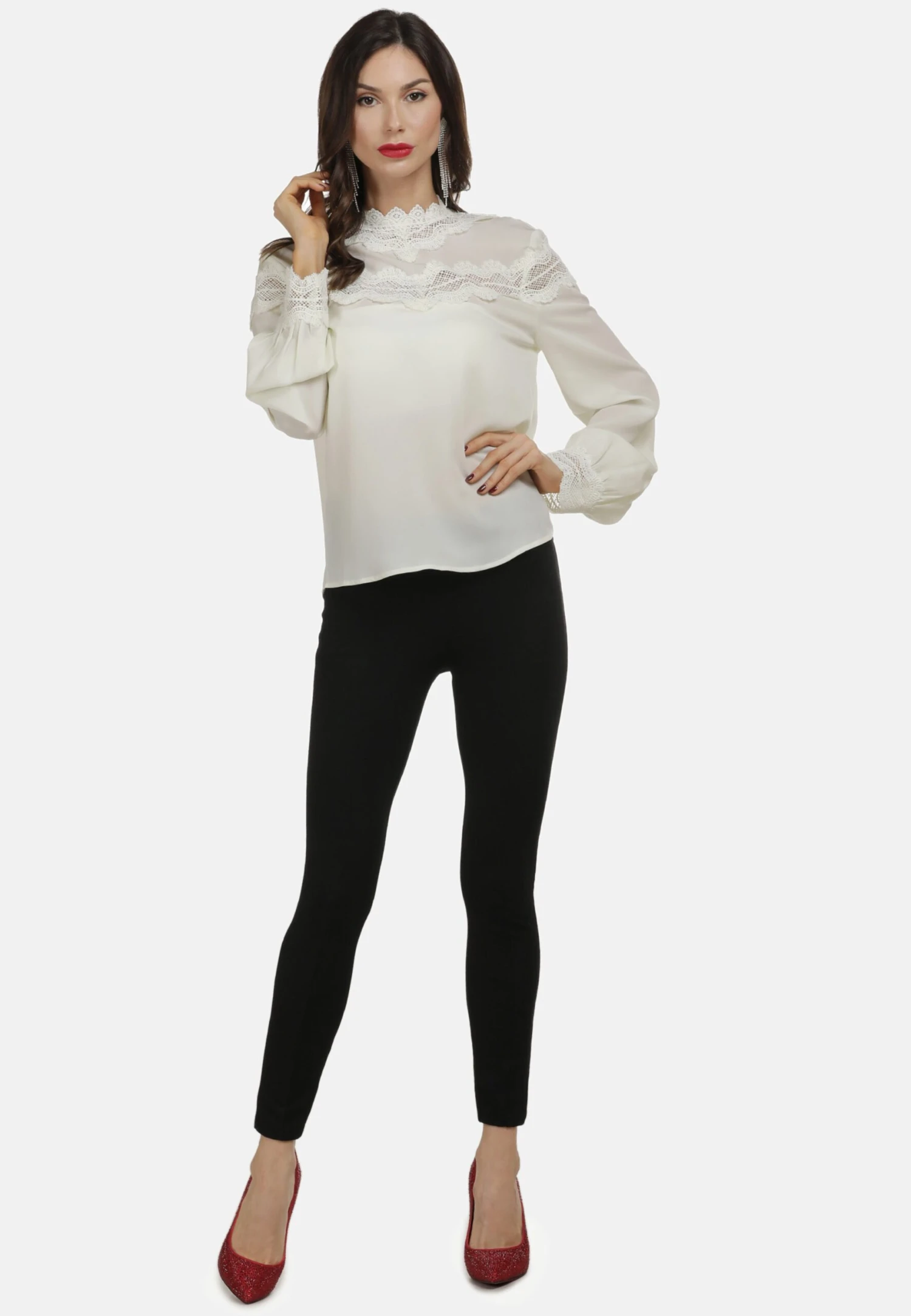 Faina Kanten Blouses Blouse Dames Wit 6 Faina Kanten Blouses Blouse Dames Wit - Image 4