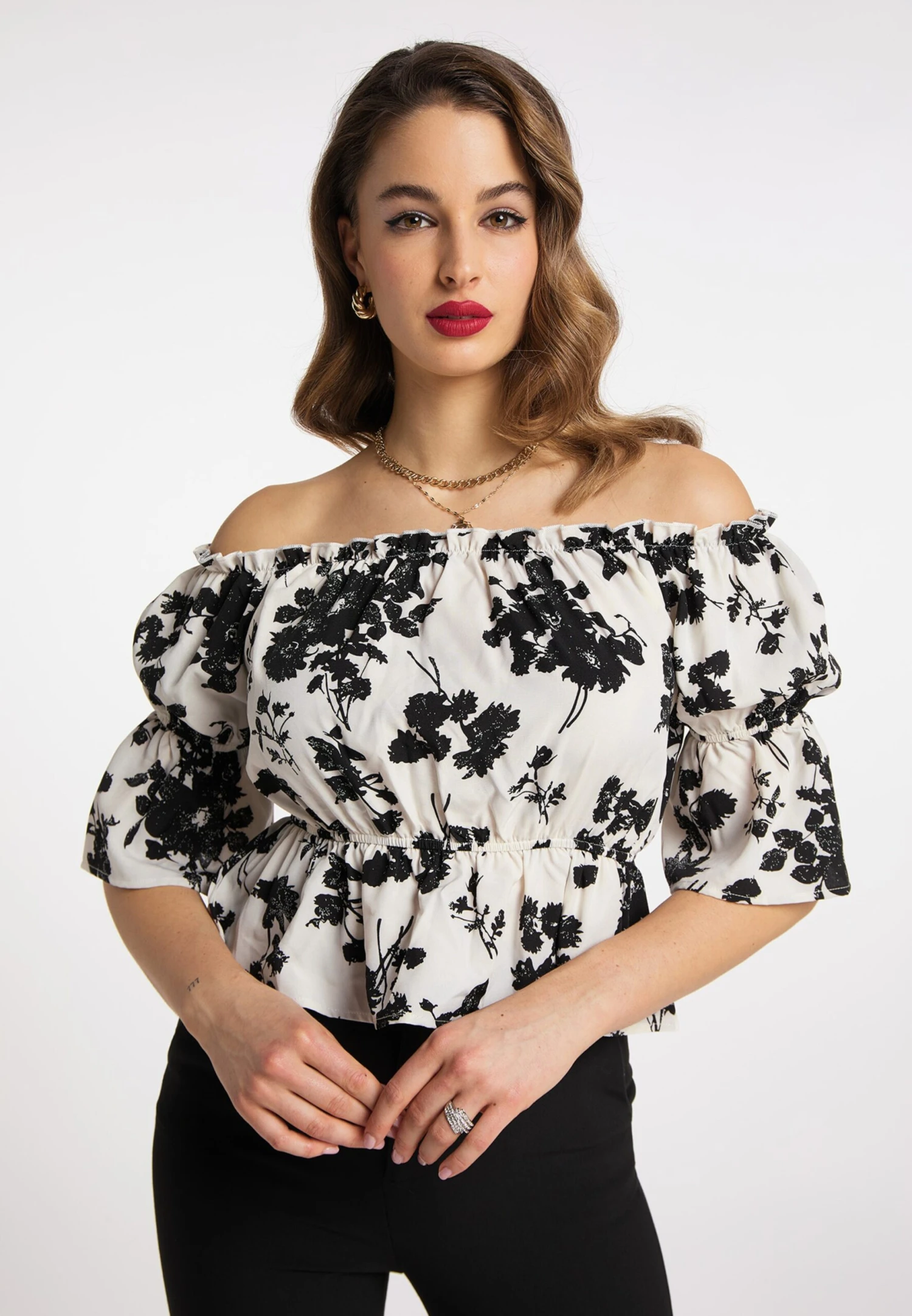 Faina Blouses Met Korte Mouw Blouse Dames Wit 4 Faina Blouses Met Korte Mouw Blouse Dames Wit - Image 2