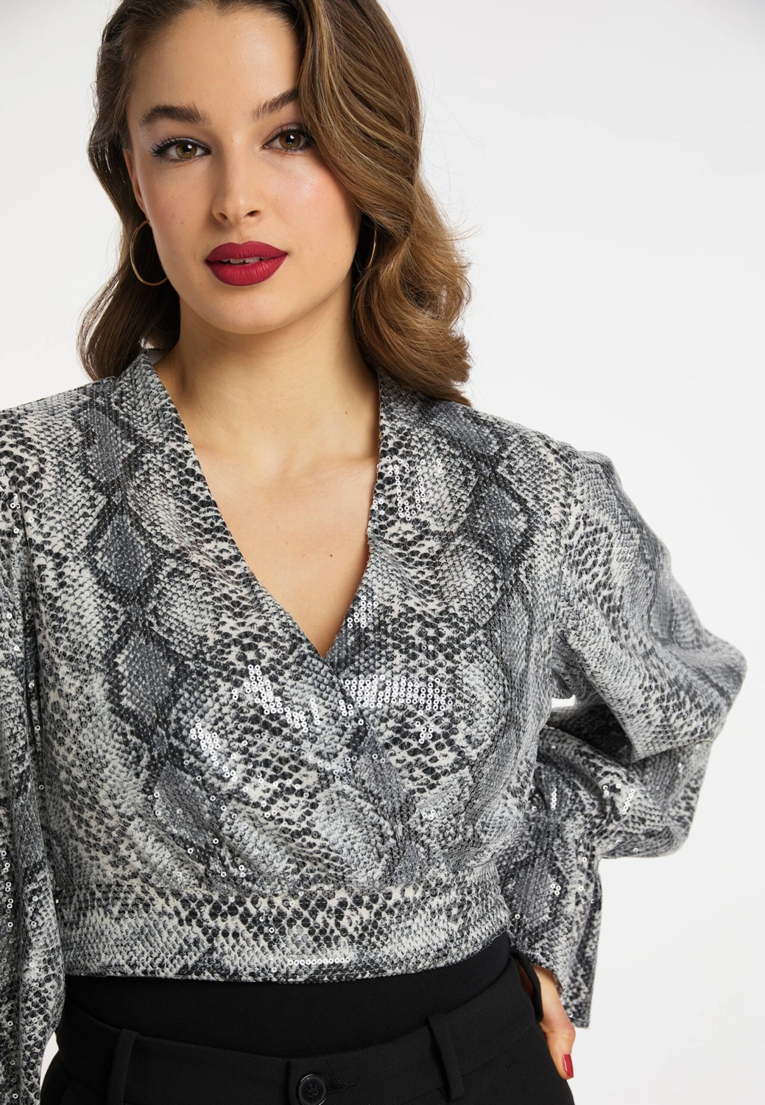 Faina Blouseshirts Blouse Dames Lichtgrijs / Donkergrijs 7 Faina Blouseshirts Blouse Dames Lichtgrijs / Donkergrijs - Image 5