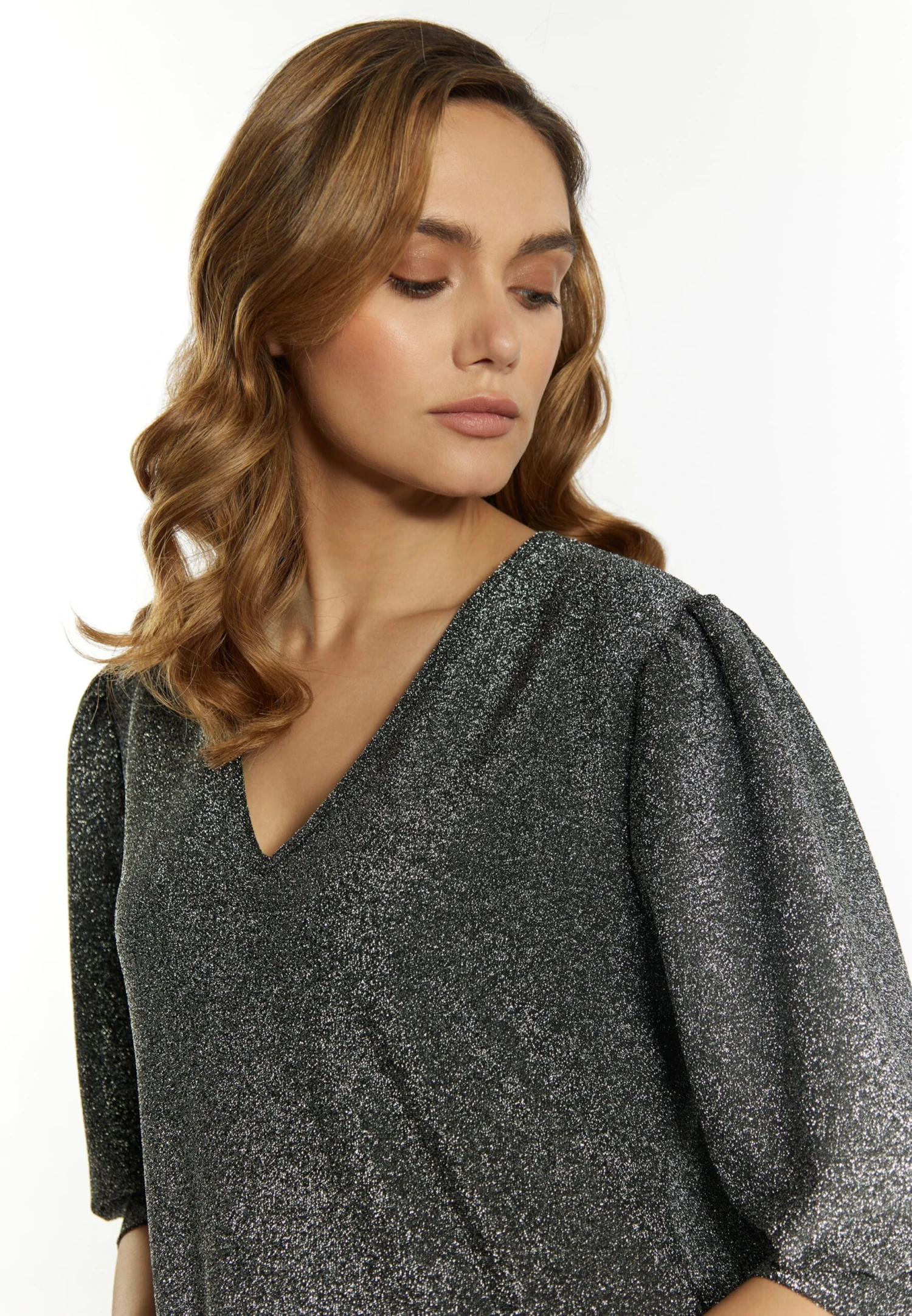 Faina Blouses Met Korte Mouw Blouse Dames Zilver 7 Faina Blouses Met Korte Mouw Blouse Dames Zilver - Image 5