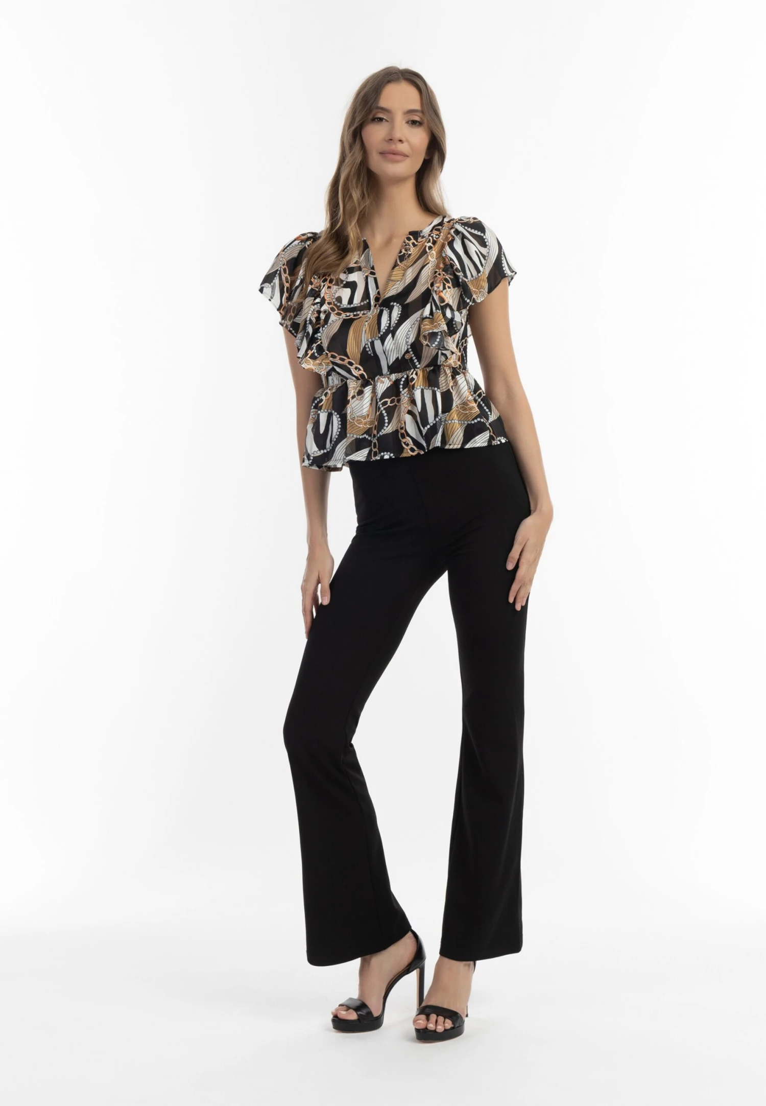 Faina Blouses Met Korte Mouw Blouse Dames Zwart 6 Faina Blouses Met Korte Mouw Blouse Dames Zwart - Image 4