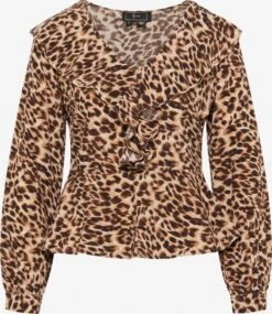 Faina Blouseshirts Blouse Dames Bruin / Lichtbruin