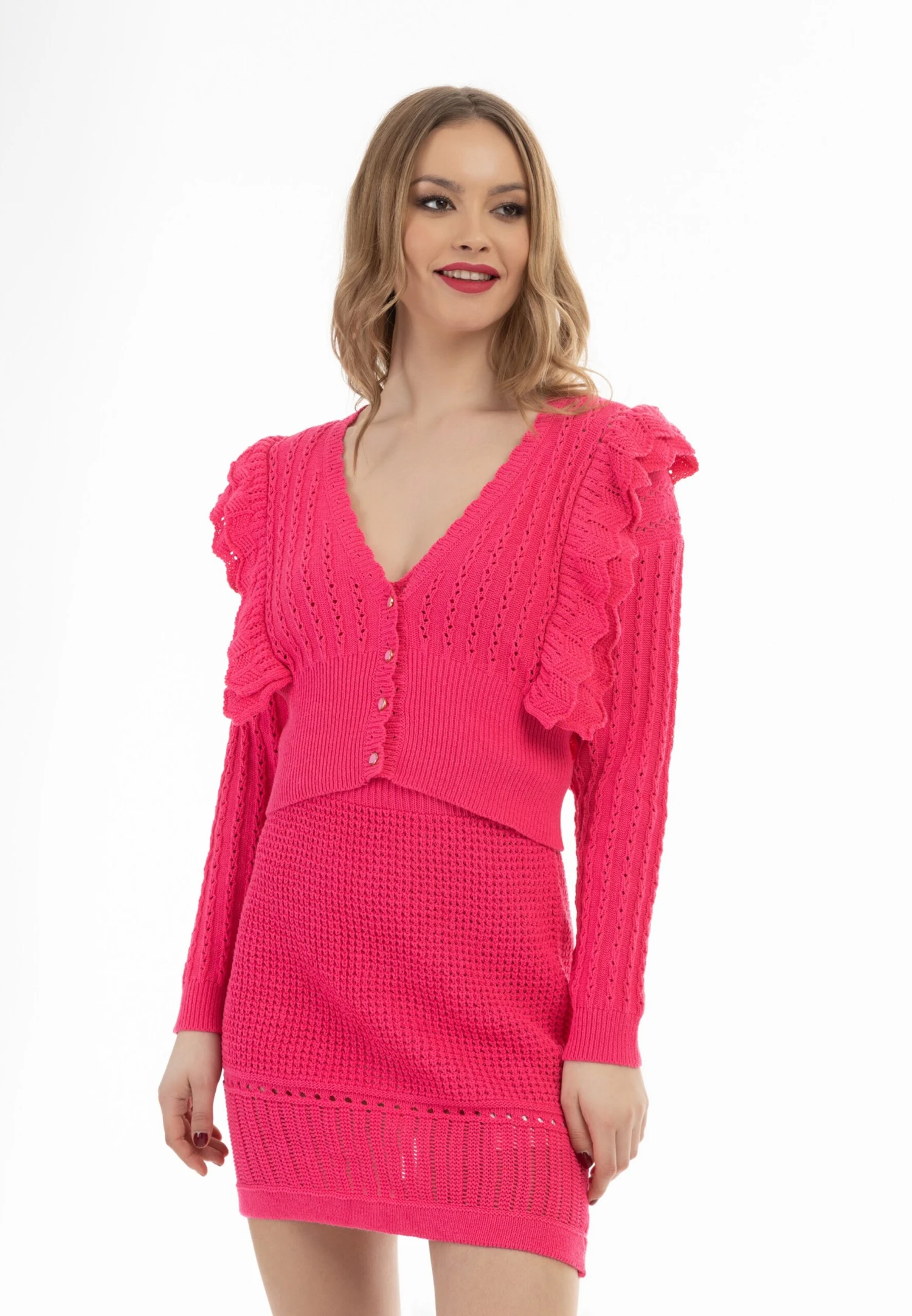 Faina Vesten Gebreid Vest Dames Pitaja Roze 4 Faina Vesten Gebreid Vest Dames Pitaja Roze - Image 2