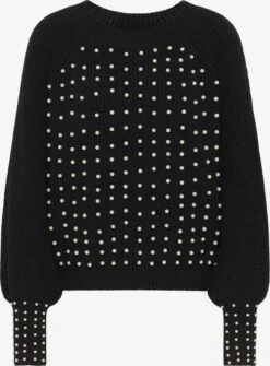 Faina Fijngebreide Truien Trui Dames Zwart