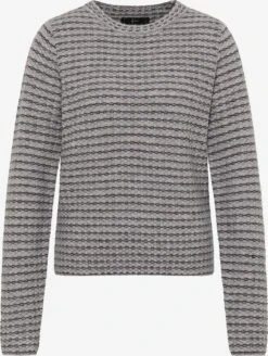 Faina Fijngebreide Truien Trui Dames Grijs Gemêleerd