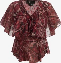Faina Blouses Met Korte Mouw Blouse Dames Bordeaux / Roestrood / Cranberry / Pastelrood