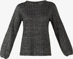 Faina Fijngebreide Truien Trui Dames Donkergrijs