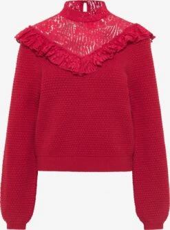 Faina Fijngebreide Truien Trui Dames Rood