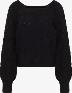 Faina Fijngebreide Truien Trui Tylin Dames Zwart