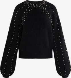 Faina Fijngebreide Truien Trui Dames Zwart