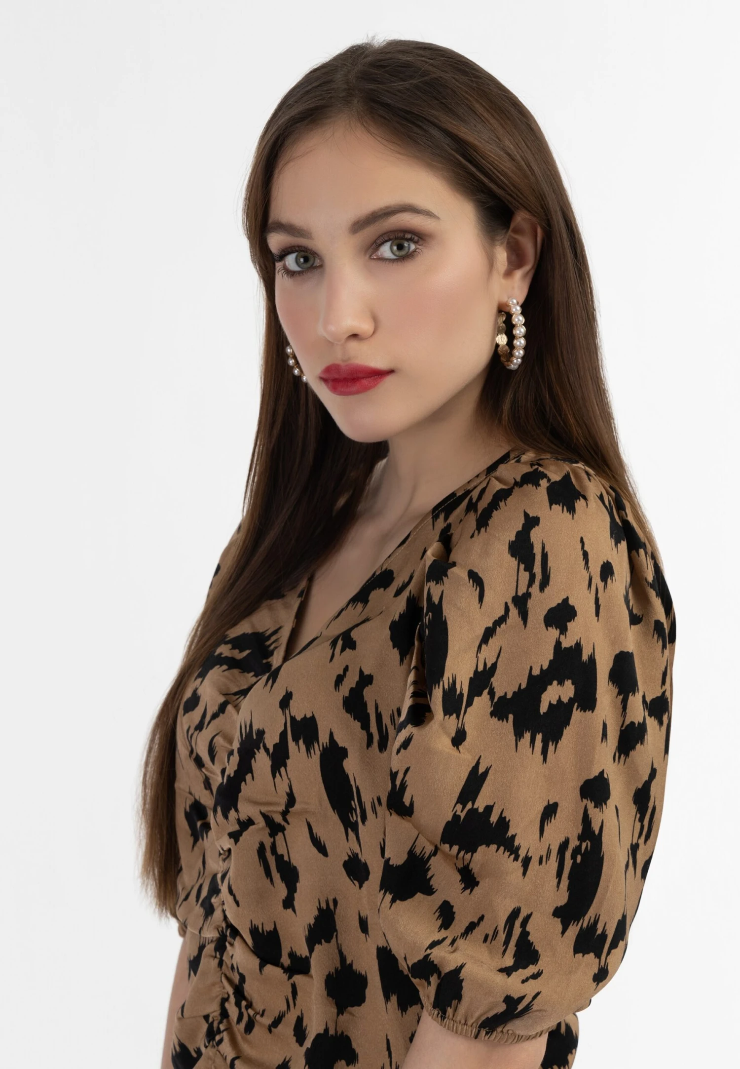 Faina Blouses Met Korte Mouw Blouse Dames Camel 7 Faina Blouses Met Korte Mouw Blouse Dames Camel - Image 5