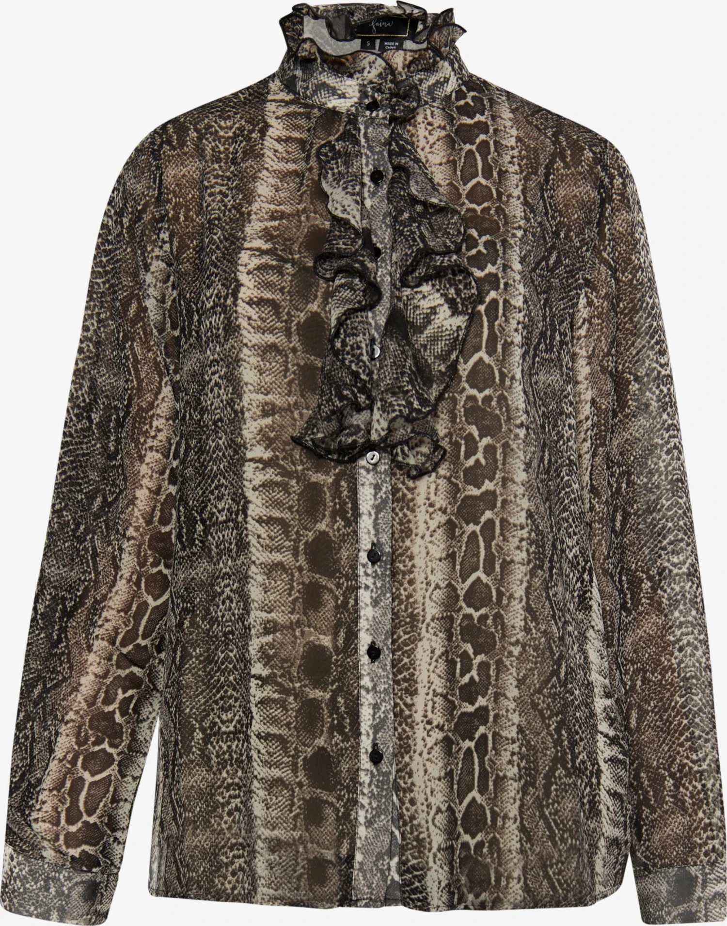 Faina Overhemden Blouse Dames Bruin 3 Faina Overhemden Blouse Dames Bruin