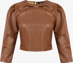 Faina Blouses Met Korte Mouw Blouse Dames Bruin