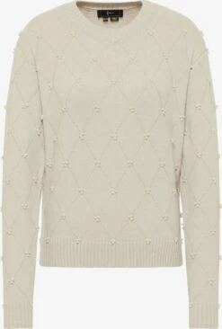 Faina Fijngebreide Truien Trui Tylin Dames Beige