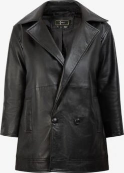 Faina Leren Jassen Tussenjas Dames Zwart