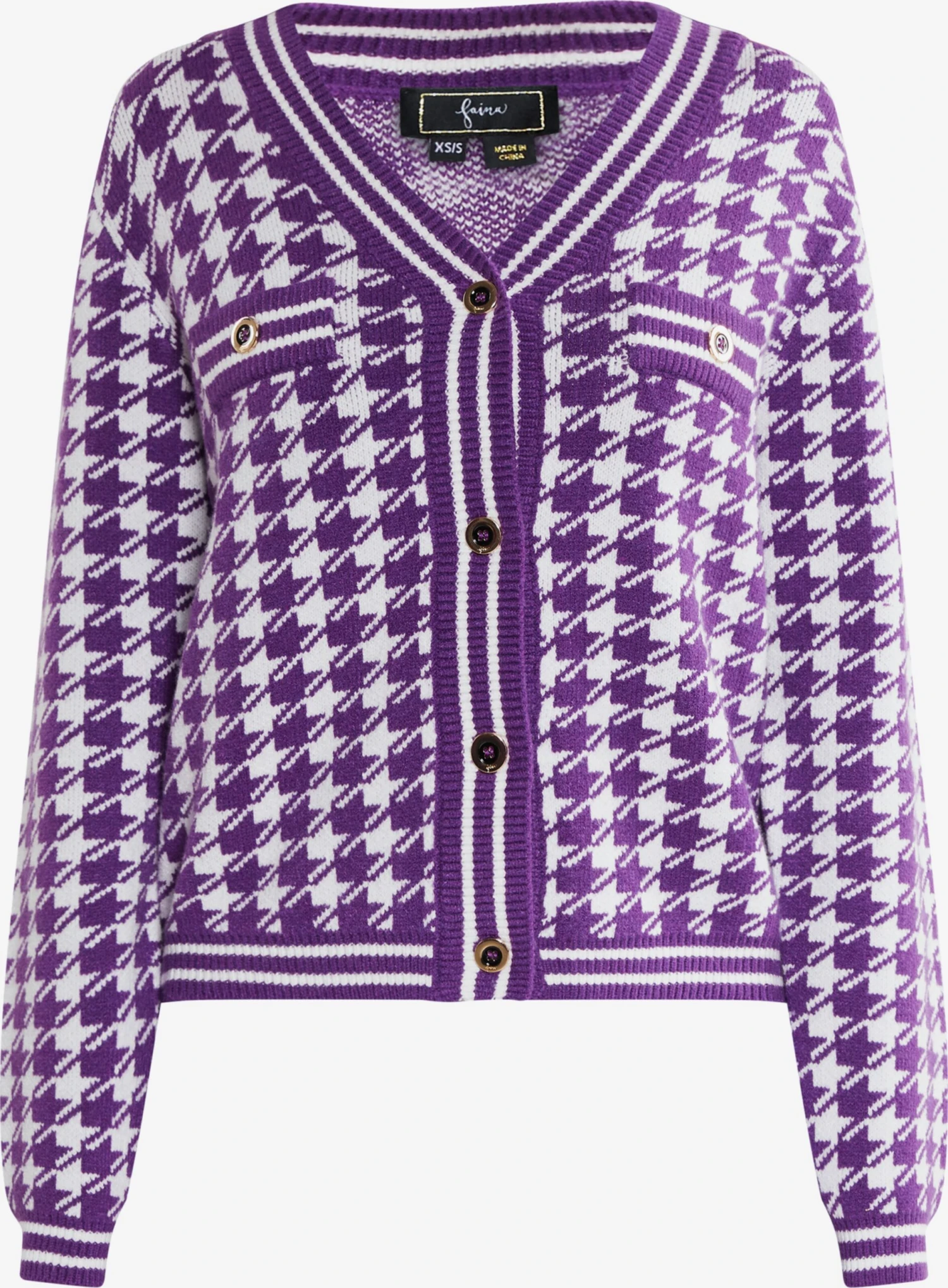 Faina Vesten Gebreid Vest Dames Donkerlila 3 Faina Vesten Gebreid Vest Dames Donkerlila