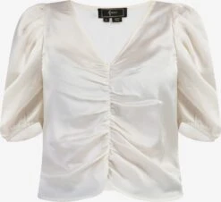 Faina Blouses Met Korte Mouw Blouse Dames Wolwit