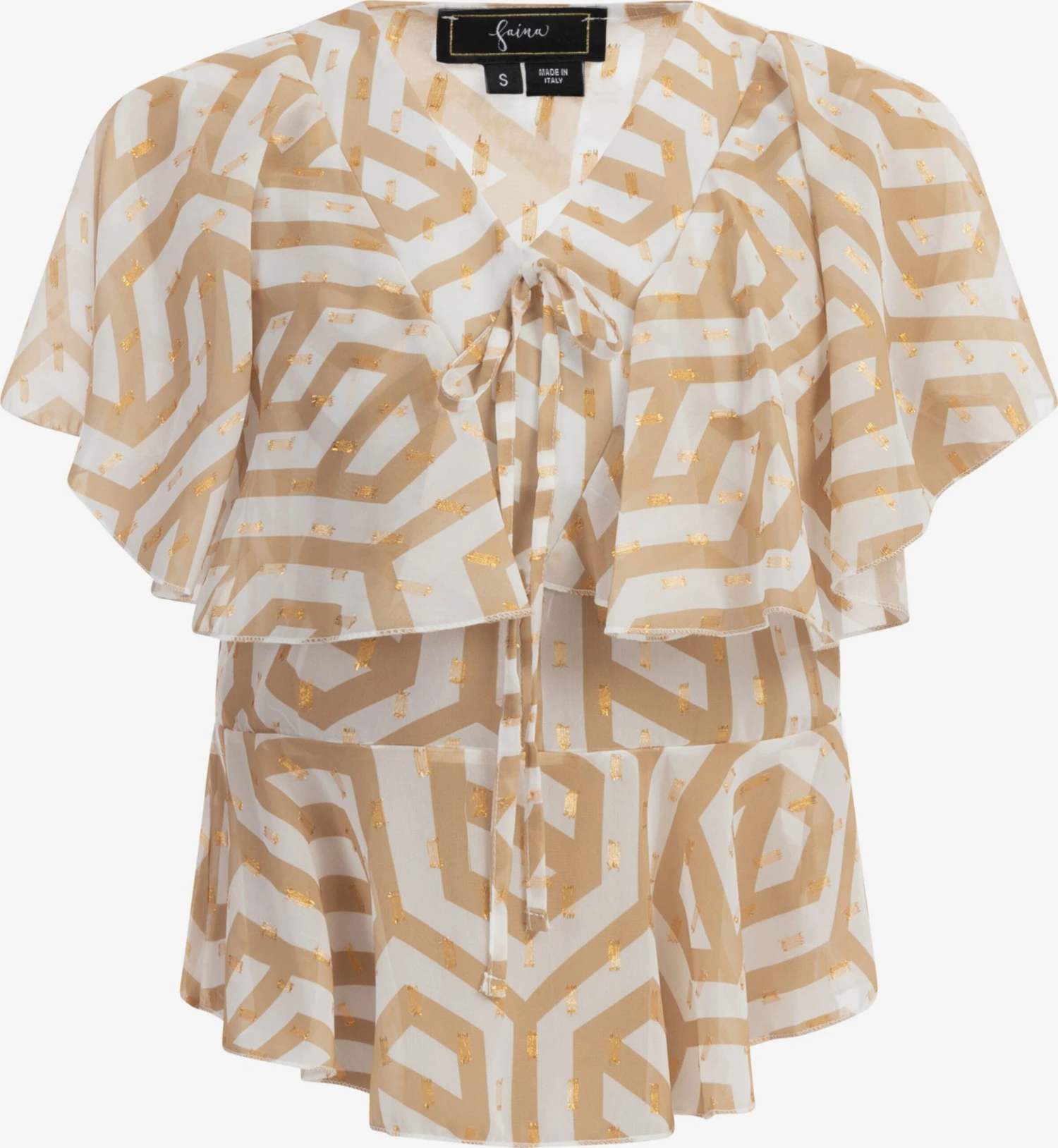 Faina Blouses Met Korte Mouw Blouse Dames Beige / Sand 3 Faina Blouses Met Korte Mouw Blouse Dames Beige / Sand