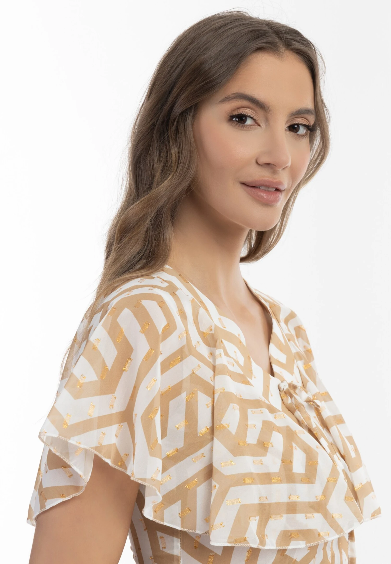 Faina Blouses Met Korte Mouw Blouse Dames Beige / Sand 7 Faina Blouses Met Korte Mouw Blouse Dames Beige / Sand - Image 5