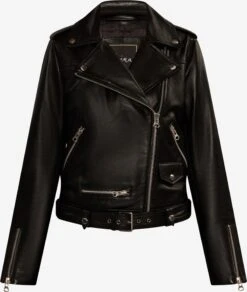 Leren Jassen Tussenjas Faina Dames Zwart