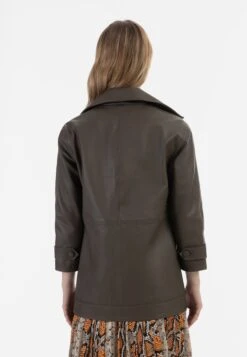 Faina Leren Jassen Tussenjas Dames Donkerbruin -Faina Verkoop a89560cdcc7c031e60ea9124506f09e2