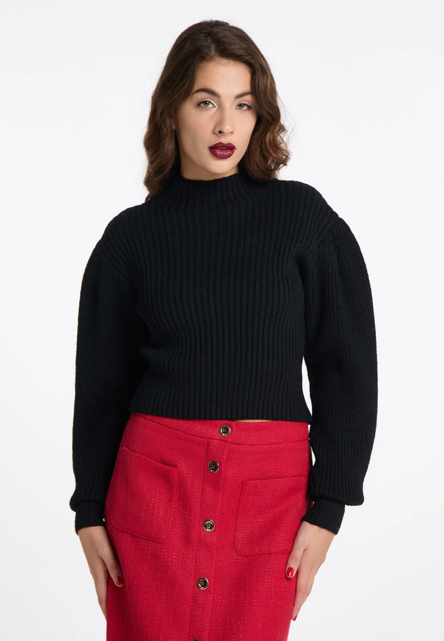 Faina Fijngebreide Truien Trui Tylin Dames Zwart 4 Faina Fijngebreide Truien Trui Tylin Dames Zwart - Image 2