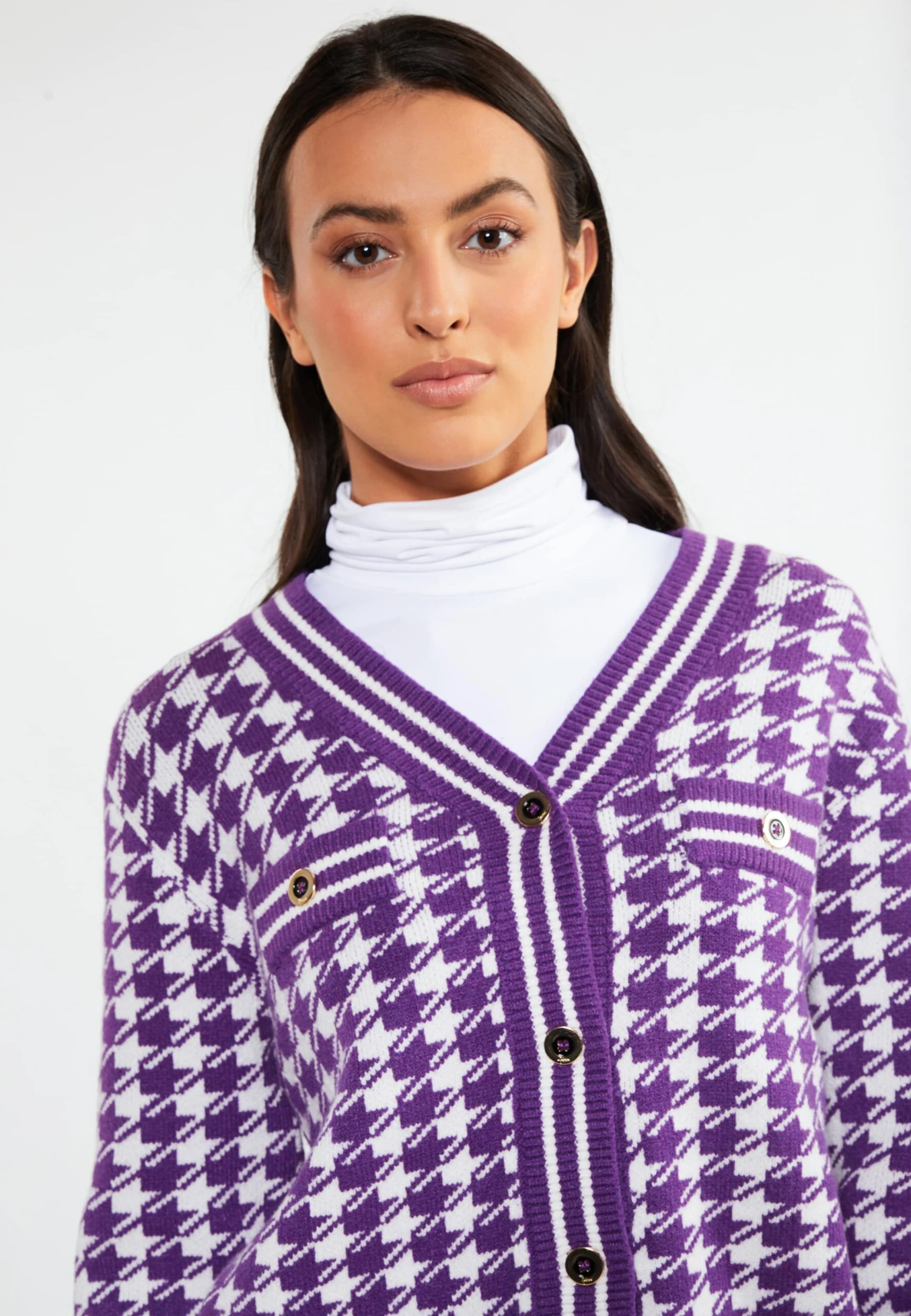 Faina Vesten Gebreid Vest Dames Donkerlila 7 Faina Vesten Gebreid Vest Dames Donkerlila - Image 5