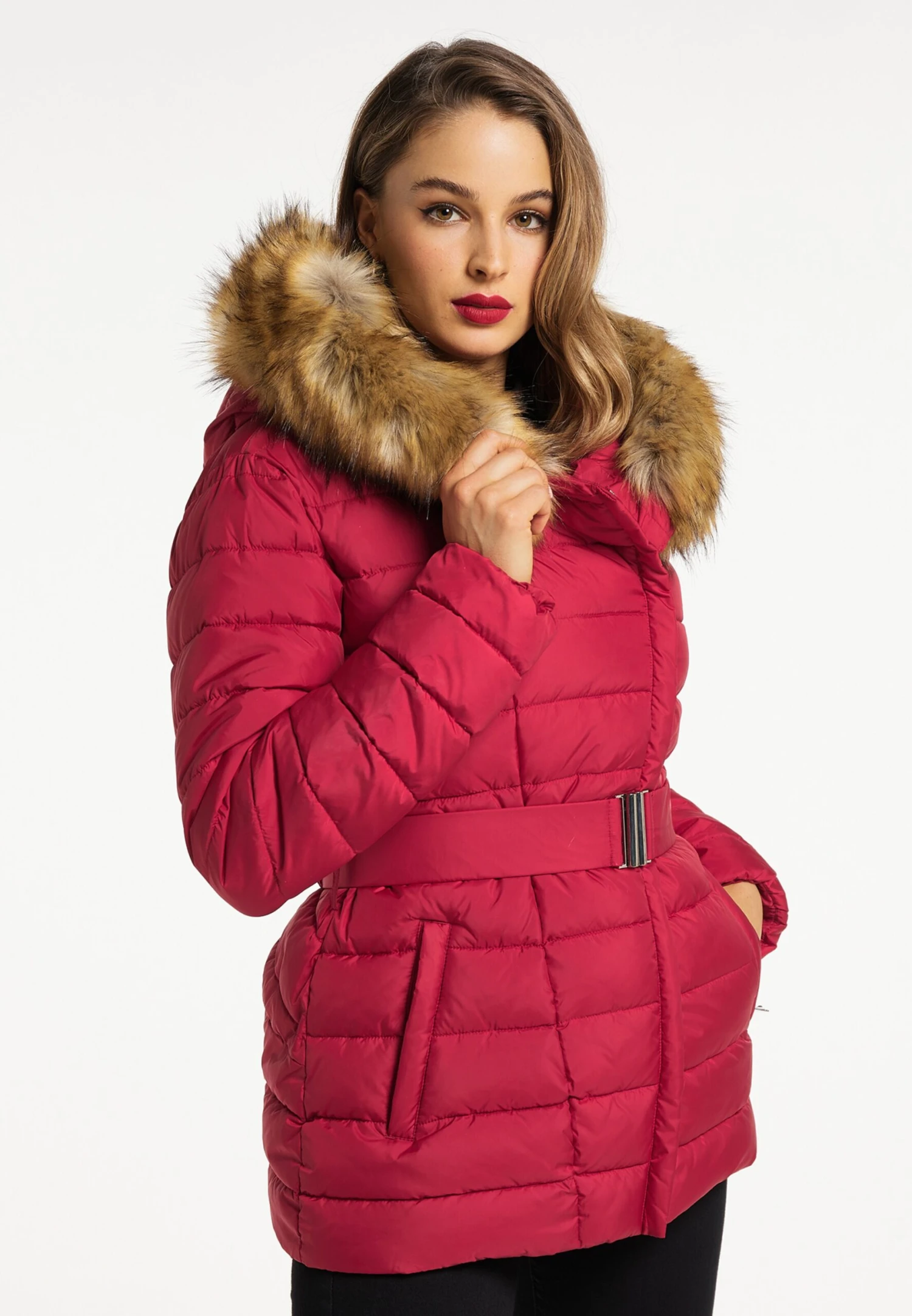 Faina Winterjassen Winterjas Dames Cranberry 4 Faina Winterjassen Winterjas Dames Cranberry - Image 2