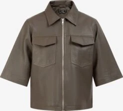 Faina Leren Jassen Tussenjas Dames Taupe