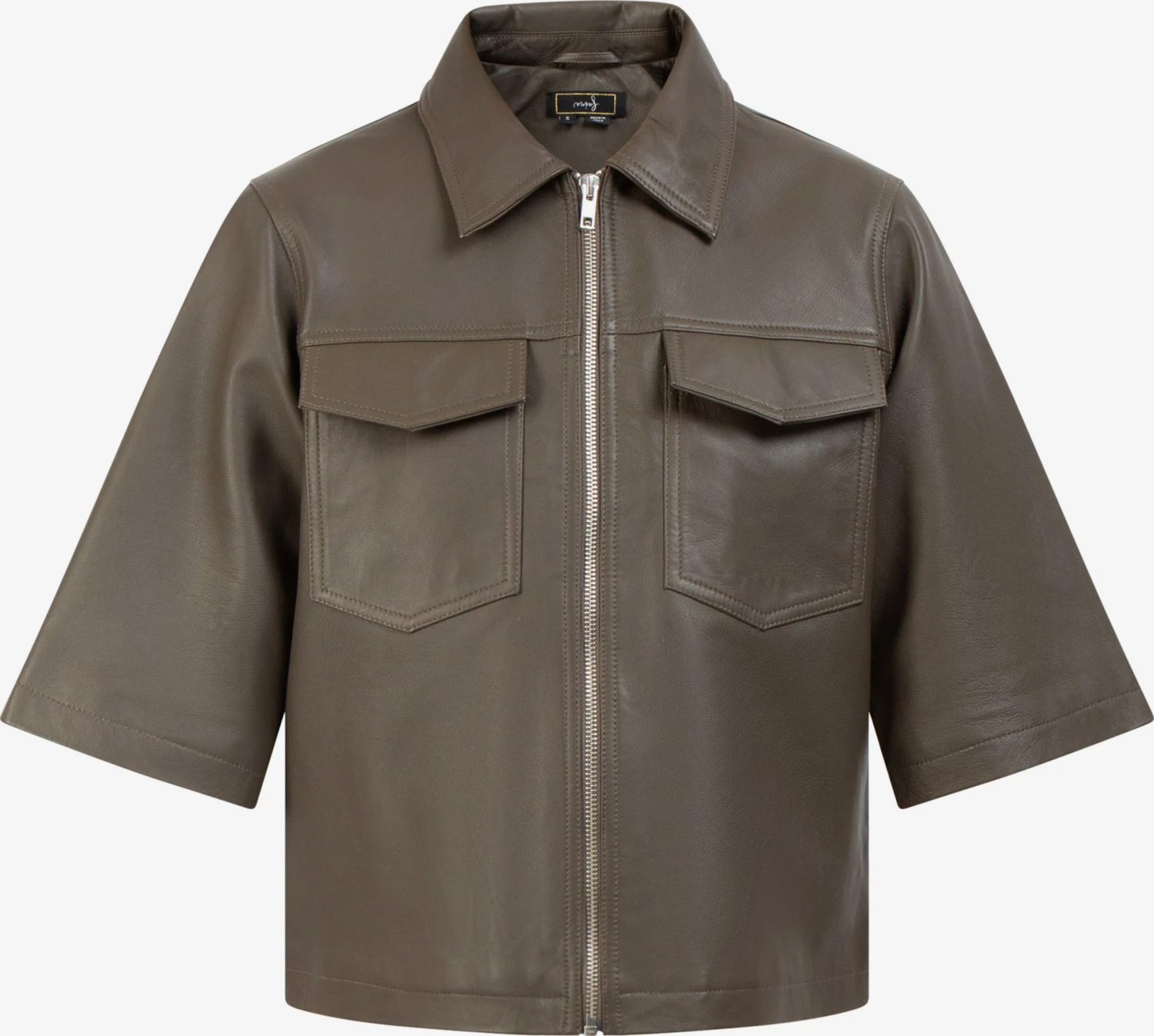 Faina Leren Jassen Tussenjas Dames Taupe 3 Faina Leren Jassen Tussenjas Dames Taupe