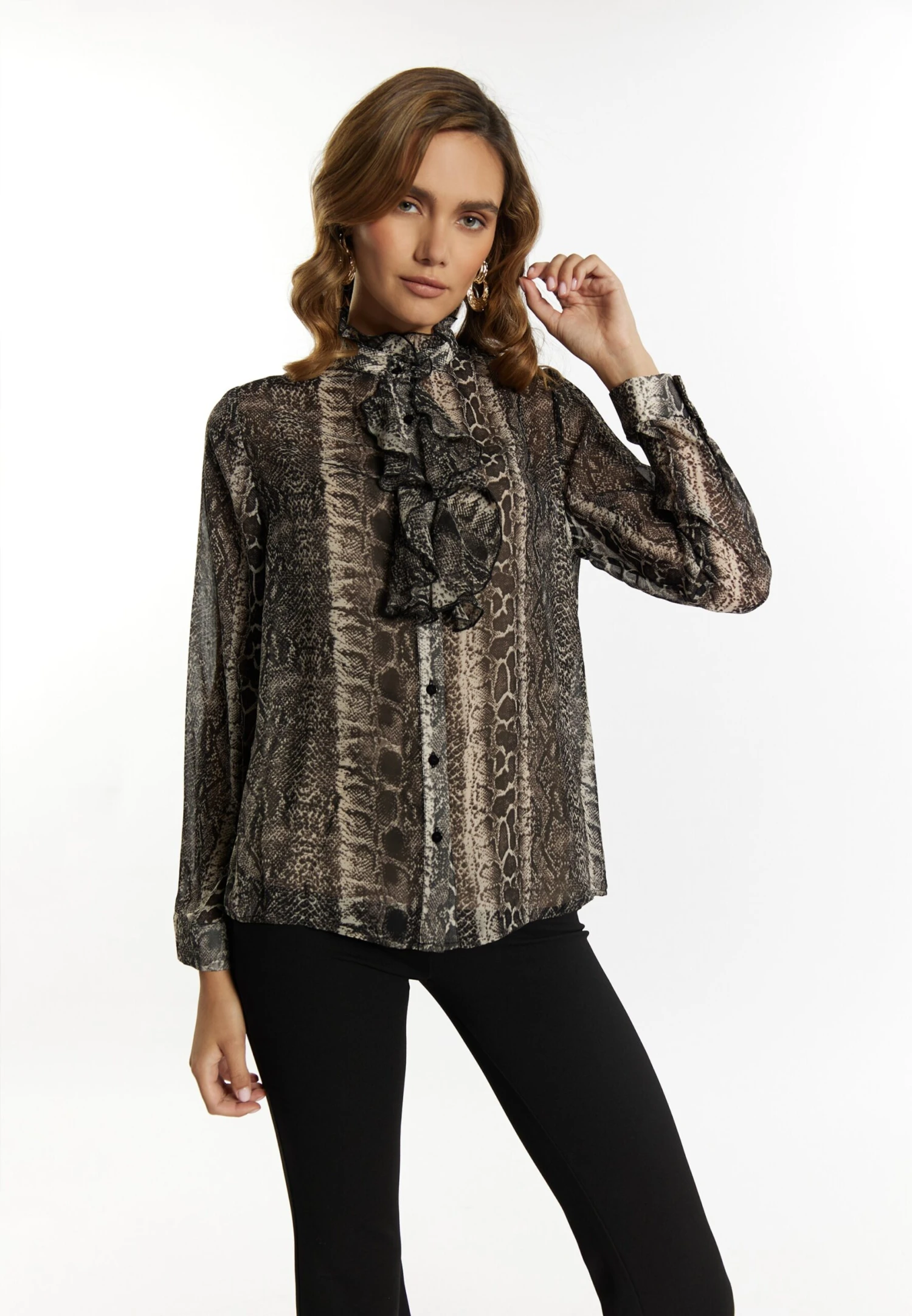 Faina Overhemden Blouse Dames Bruin 4 Faina Overhemden Blouse Dames Bruin - Image 2