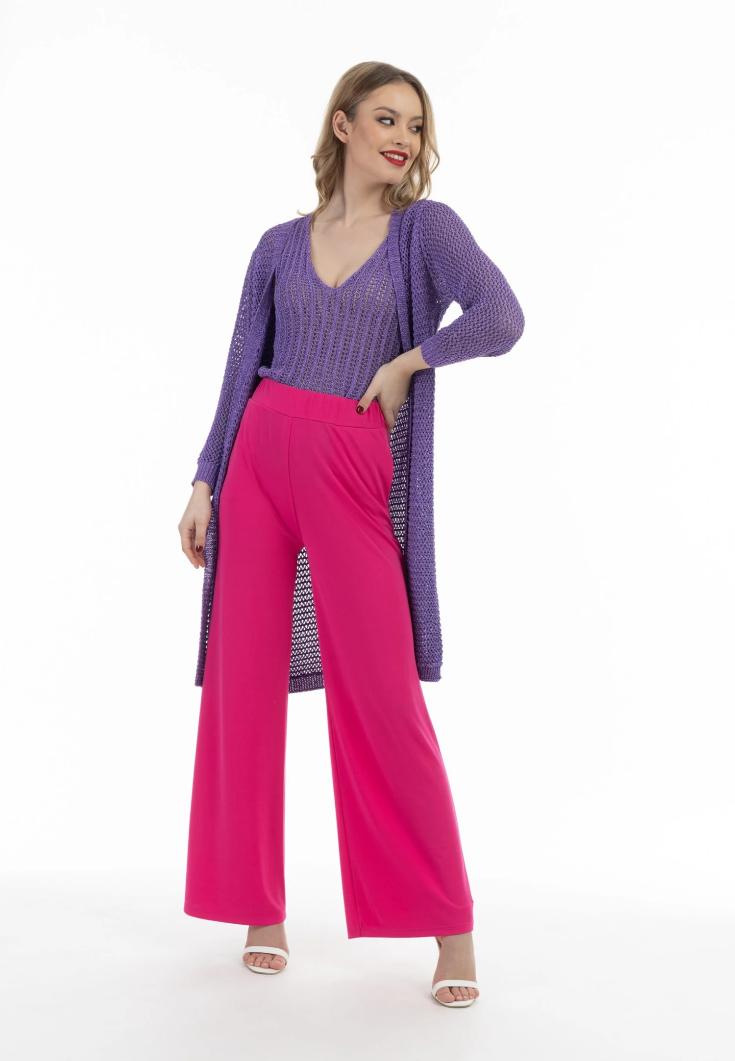 Faina Vesten Gebreid Vest Dames Lichtlila 6 Faina Vesten Gebreid Vest Dames Lichtlila - Image 4