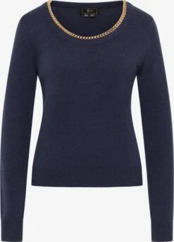 Faina Fijngebreide Truien Trui Dames Marine