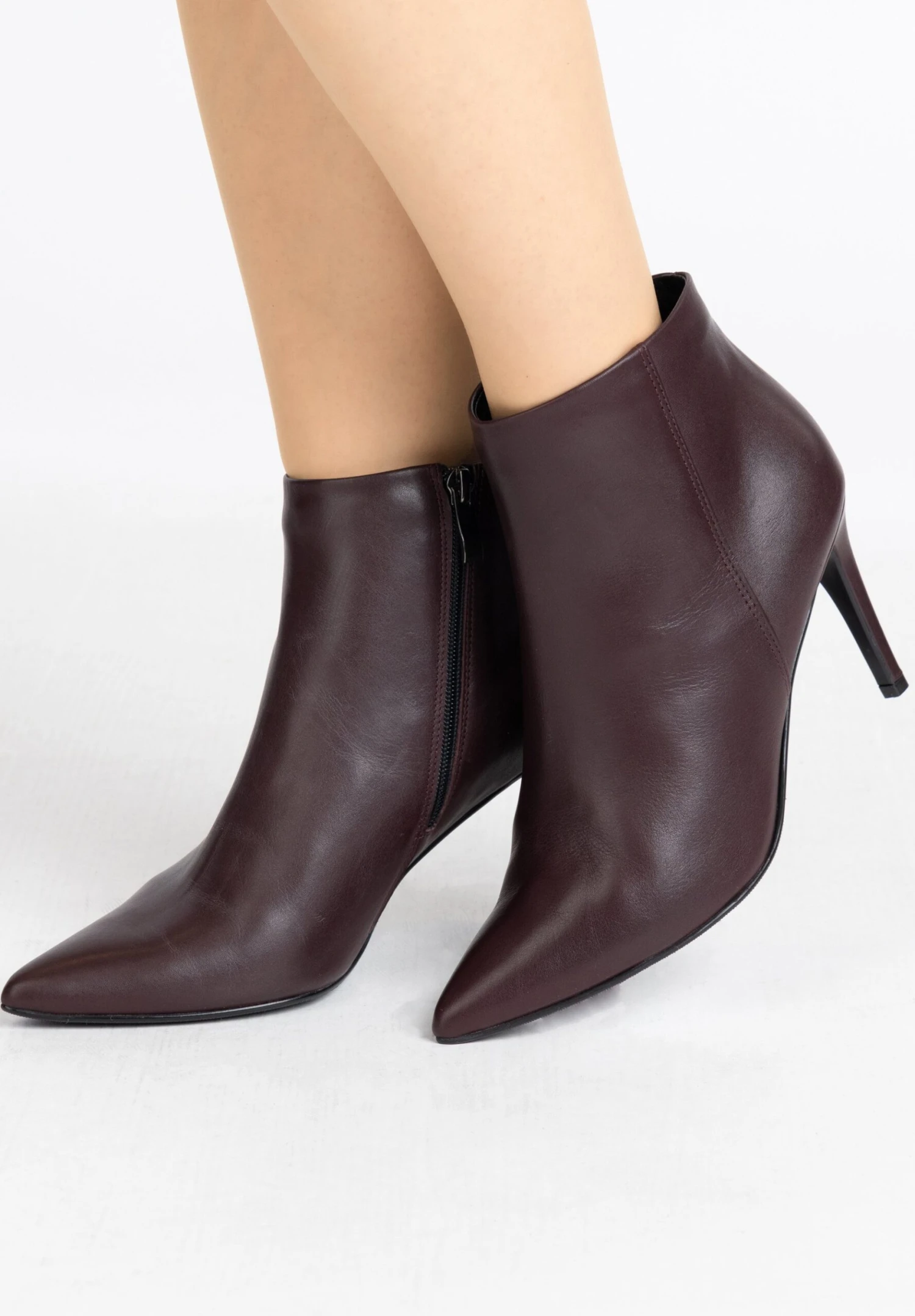 Faina Enkellaarsjes Met Hoge Hak - Dunkelllila 3 Faina Enkellaarsjes Met Hoge Hak - Dunkelllila