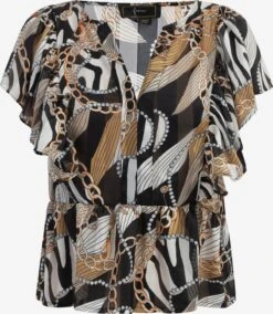 Faina Blouses Met Korte Mouw Blouse Dames Zwart