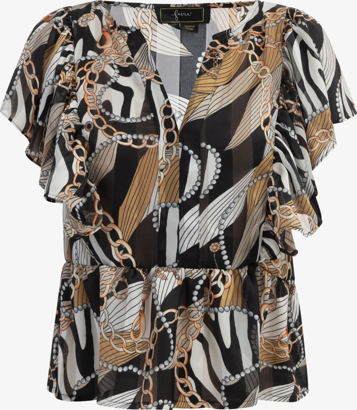 Faina Blouses Met Korte Mouw Blouse Dames Zwart 3 Faina Blouses Met Korte Mouw Blouse Dames Zwart