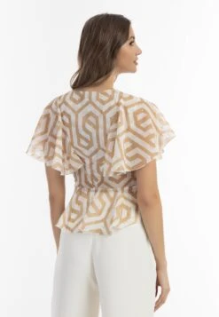 Faina Blouses Met Korte Mouw Blouse Dames Beige / Sand 9 Faina Blouses Met Korte Mouw Blouse Dames Beige / Sand -Faina Verkoop c28733996c8325cb462ef9c7497a9f57