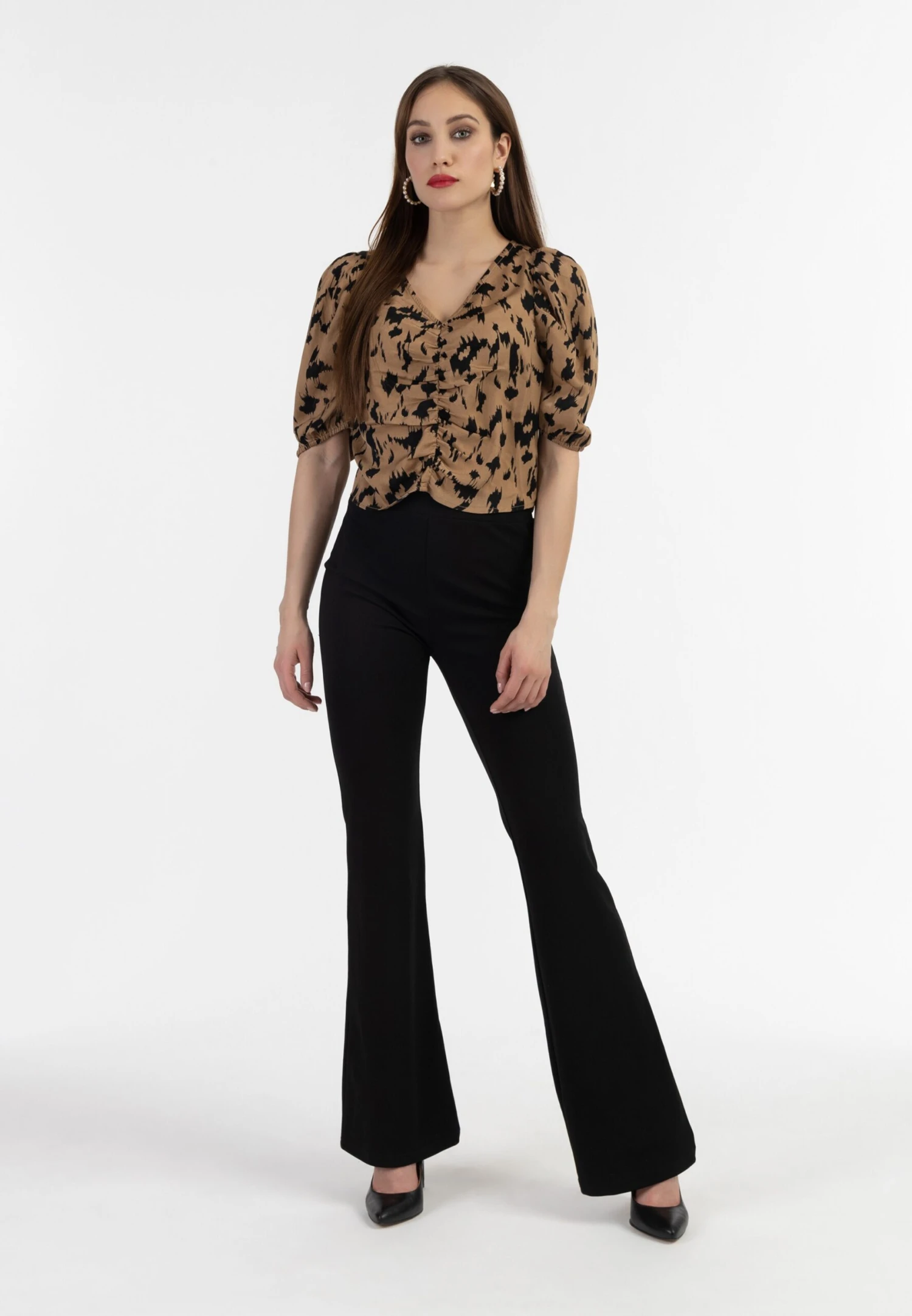 Faina Blouses Met Korte Mouw Blouse Dames Camel 6 Faina Blouses Met Korte Mouw Blouse Dames Camel - Image 4