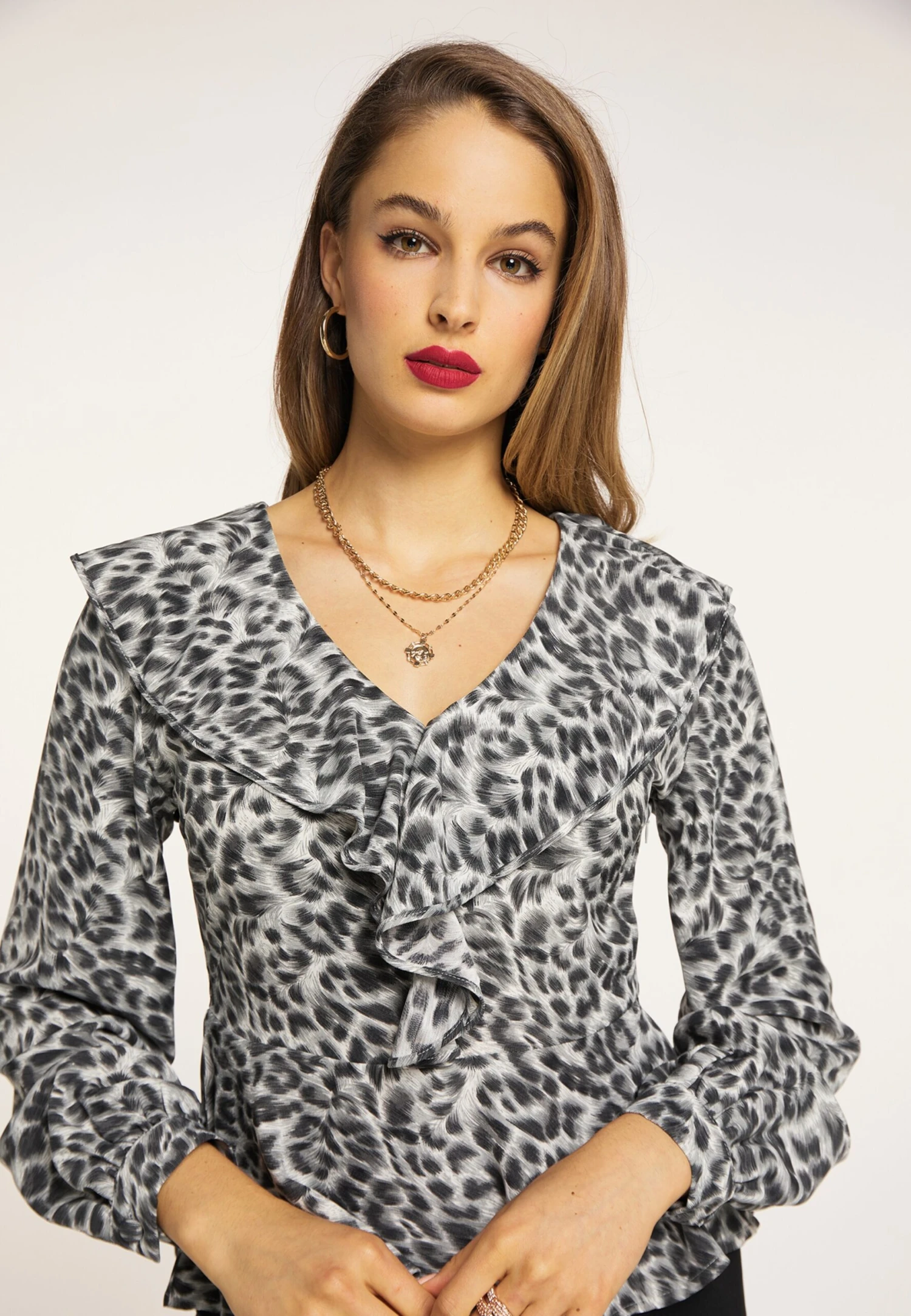 Faina Blouseshirts Blouse Dames Grijs 7 Faina Blouseshirts Blouse Dames Grijs - Image 5