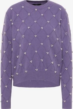 Faina Fijngebreide Truien Trui Tylin Dames Donkerlila