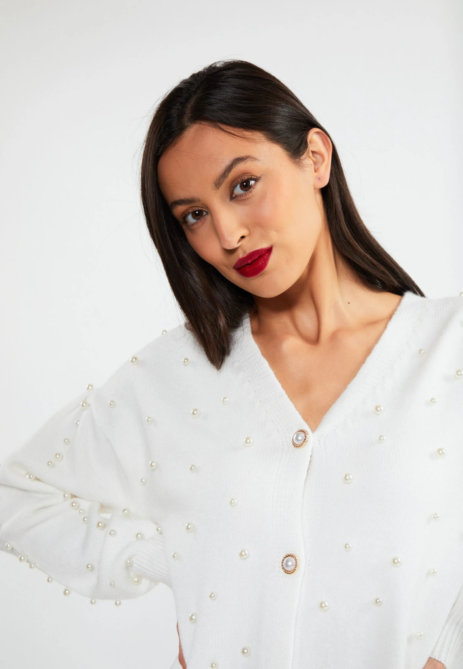 Faina Vesten Gebreid Vest Dames Wit / Parelwit 7 Faina Vesten Gebreid Vest Dames Wit / Parelwit - Image 5