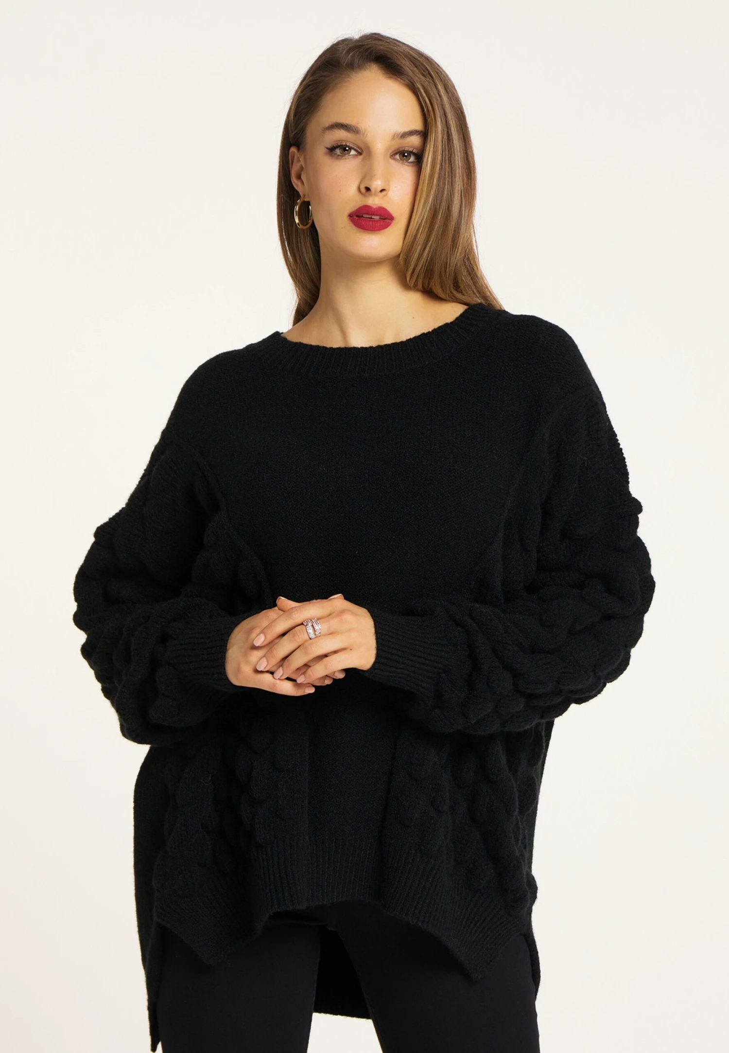 Faina Oversized Truien Oversized Trui Dames Zwart 4 Faina Oversized Truien Oversized Trui Dames Zwart - Image 2