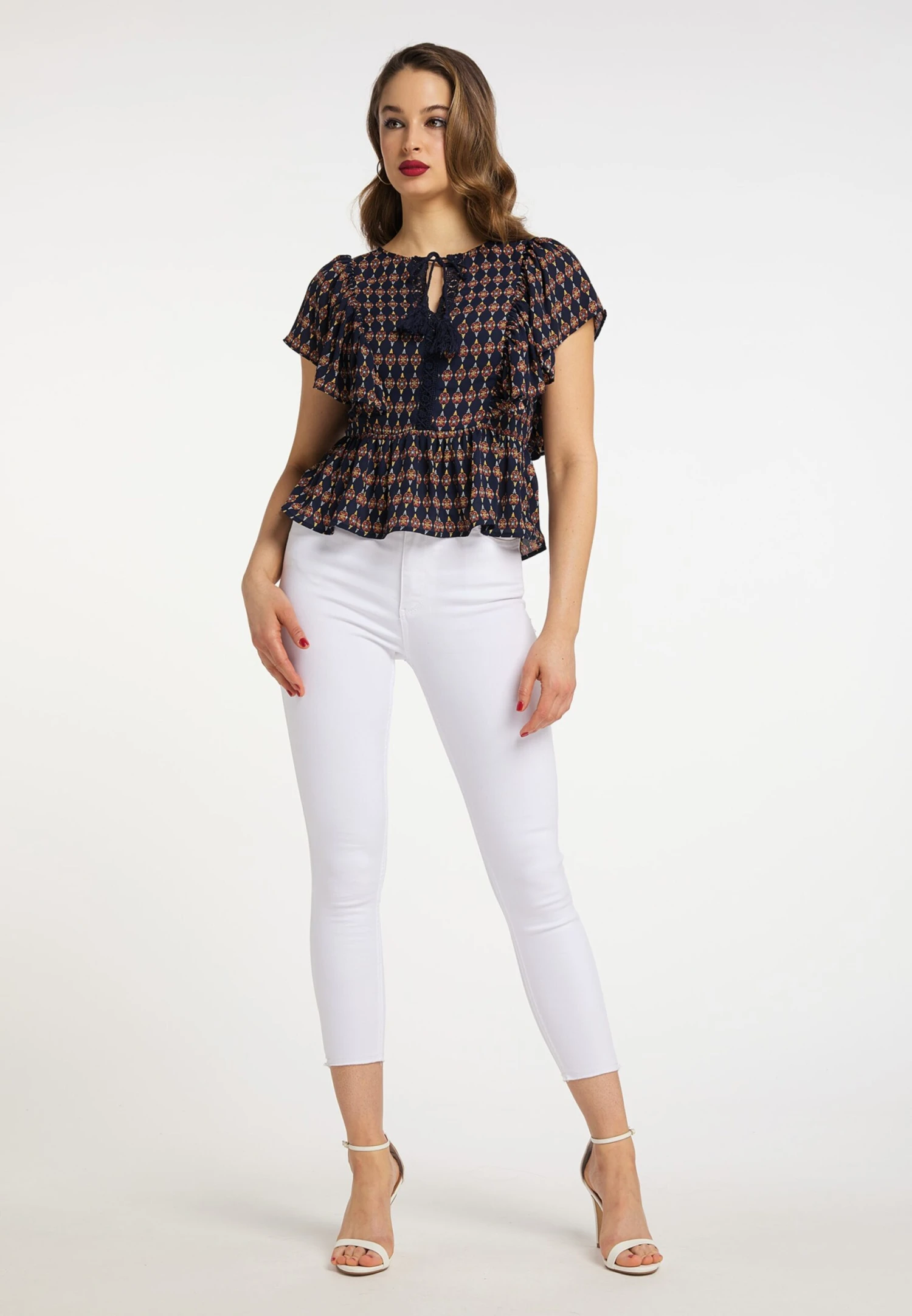 Faina Kanten Blouses Blouse Dames Marine 6 Faina Kanten Blouses Blouse Dames Marine - Image 4